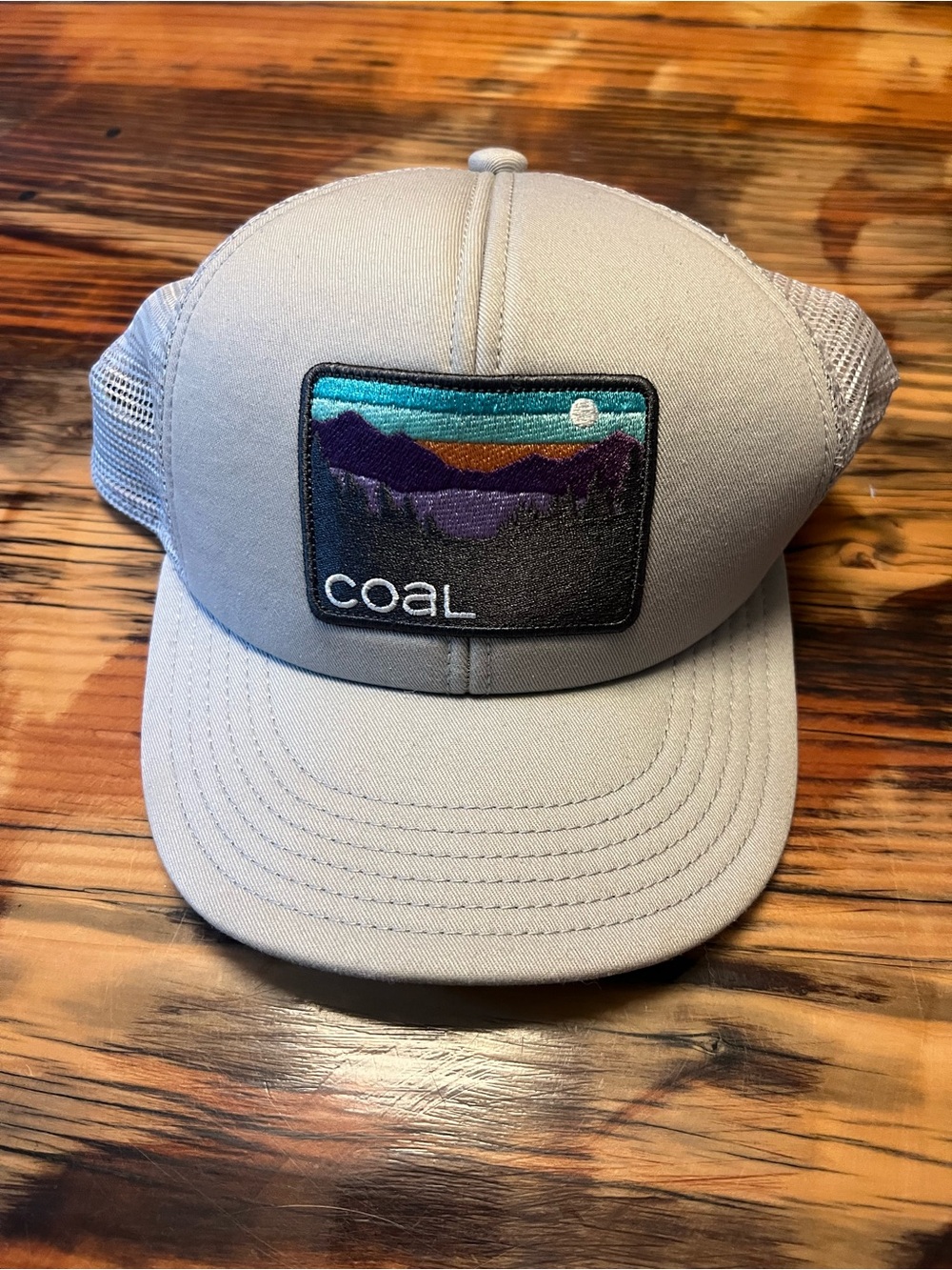 Coal Men's Gray Trucker Hat with Mountain Patch